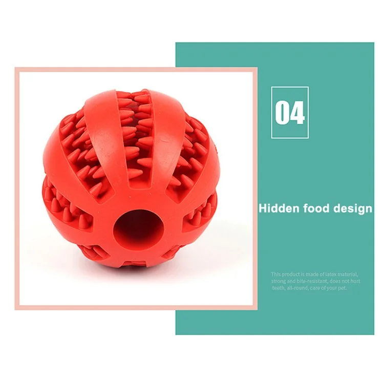 5 cm TPR Pet Quietsches Spielzeug Für Welpenhund-kauen-spielzeug-zähne-reinigungskugelwerkzeug Für Lebensmittelbehandlung (bpa-frei, Ohne Fda-zertifiziert), Größe: S - Rot