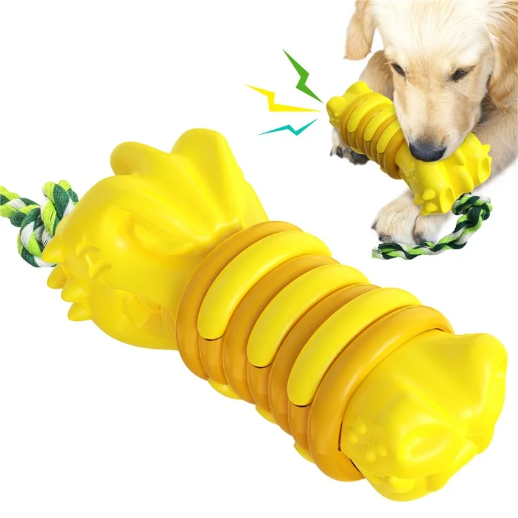 Gyl-01 Hundekauen Spielzeug Welpe Zahne Kauen-werkzeug Haustierhund Vocal Sound Kauspielzeug Mit Seil Zum Training Und Reinigen Von Zähnen (bpa-frei, FDA Zertifiziert) - Gelb