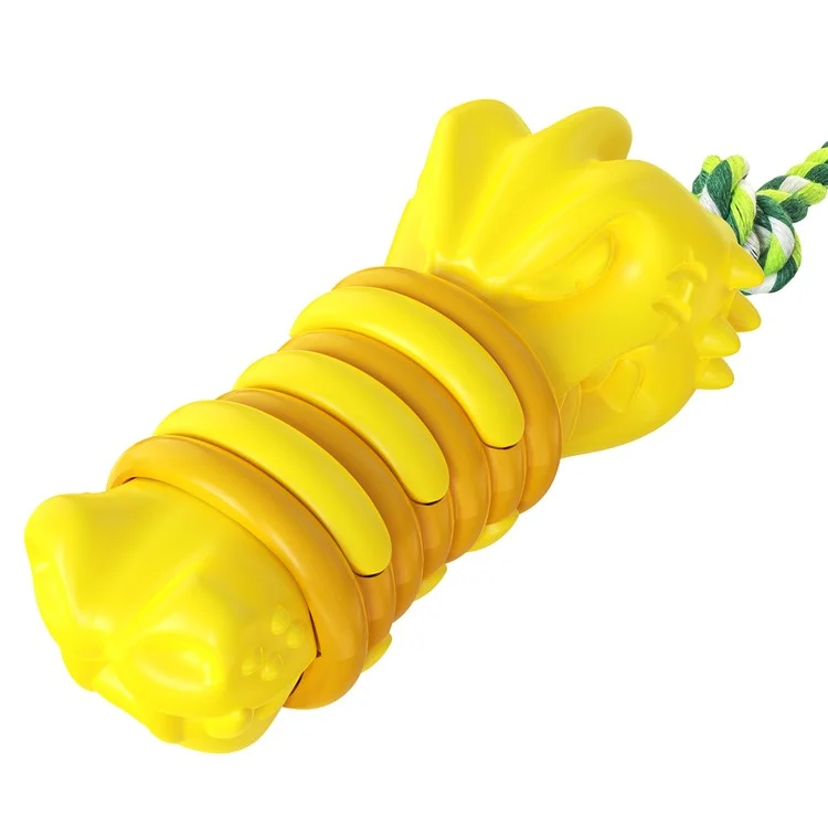 Gyl-01 Hundekauen Spielzeug Welpe Zahne Kauen-werkzeug Haustierhund Vocal Sound Kauspielzeug Mit Seil Zum Training Und Reinigen Von Zähnen (bpa-frei, FDA Zertifiziert) - Gelb
