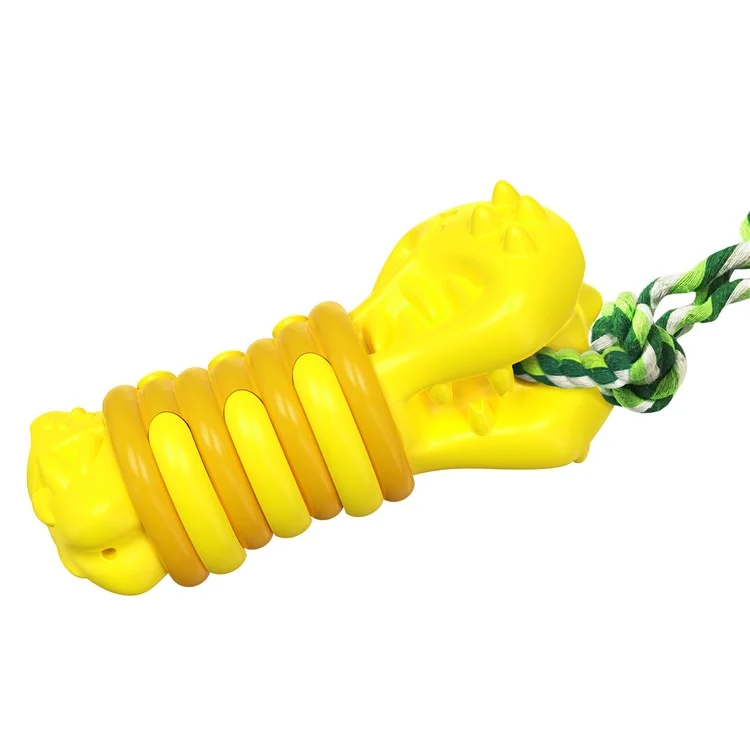 Gyl-01 Hundekauen Spielzeug Welpe Zahne Kauen-werkzeug Haustierhund Vocal Sound Kauspielzeug Mit Seil Zum Training Und Reinigen Von Zähnen (bpa-frei, FDA Zertifiziert) - Gelb