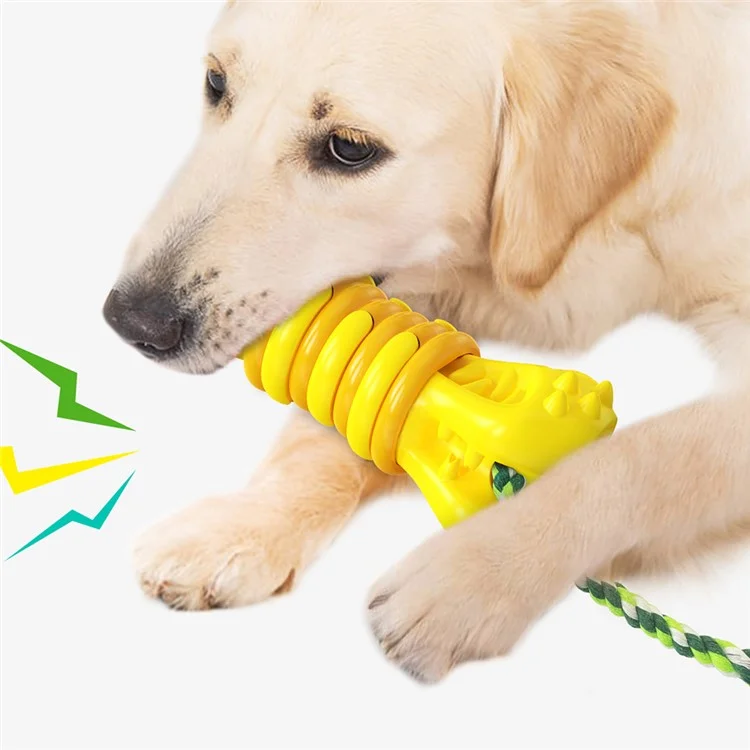Gyl-01 Hundekauen Spielzeug Welpe Zahne Kauen-werkzeug Haustierhund Vocal Sound Kauspielzeug Mit Seil Zum Training Und Reinigen Von Zähnen (bpa-frei, FDA Zertifiziert) - Gelb