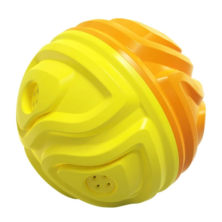 YSQ-03 TPR Pet Squeaky Toy for Puppy Dog Chew Toy with Sound Teething Teeth Cleaning Ball Tool for Dog Teeth Grinding (with FDA, BPA-Free) - Yellow / Orange