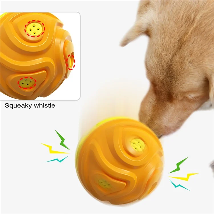 YSQ-03 TPR Pet Squeaky Toy for Puppy Dog Chew Toy with Sound Teething Teeth Cleaning Ball Tool for Dog Teeth Grinding (with FDA, BPA-Free) - Yellow / Orange