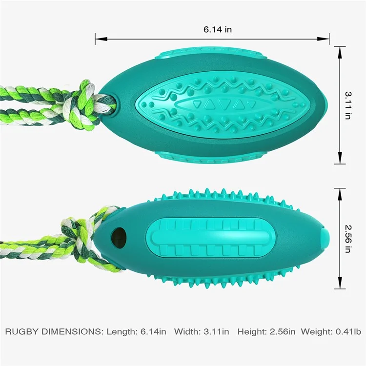 GLQ-05 Food Treat Aspensing Hunde Kauen Spielzeug TPR Pet Squeaky Spielzeug Mit Geräusch Für Hundereinigungszähne Rugby Ball Tool (mit FDA, Bpa-frei) - Blauer See