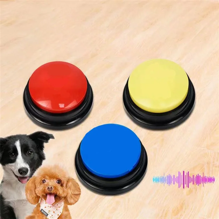 Battery Powered Voice Recording Button for Dog Communication Pet Training Buzzer Device - Purple