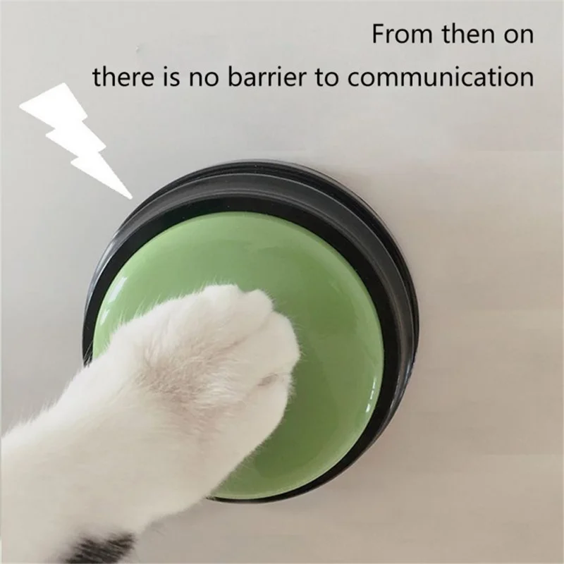 Battery Powered Voice Recording Button for Dog Communication Pet Gift Training Buzzer Device - Green