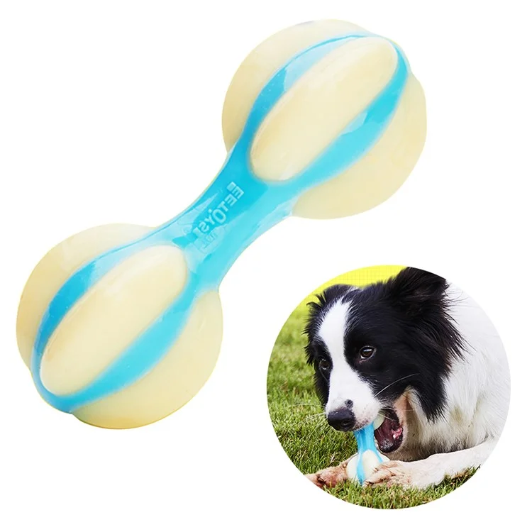 Eetoys M Tamanho Dumbbell Shape Pet Toy PA+PU Mordida Cachorro Resistente a Catch Catch Interaction Toy