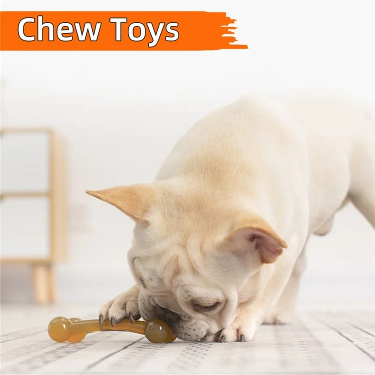 EETOYS S Size Bone Shape Bite Resistant Pet Toy Soft PU Dog Teeth Cleaning Chewing Toy