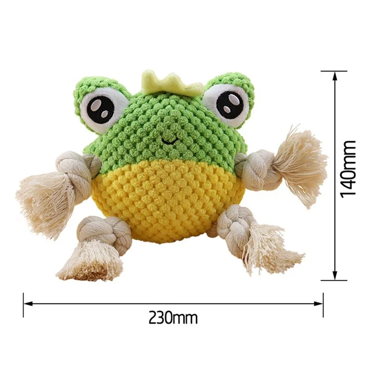 Bite Training Tug Interactive Plush Toy Pet Dog Squeaking Sound Chewing Toy ST  - Frog