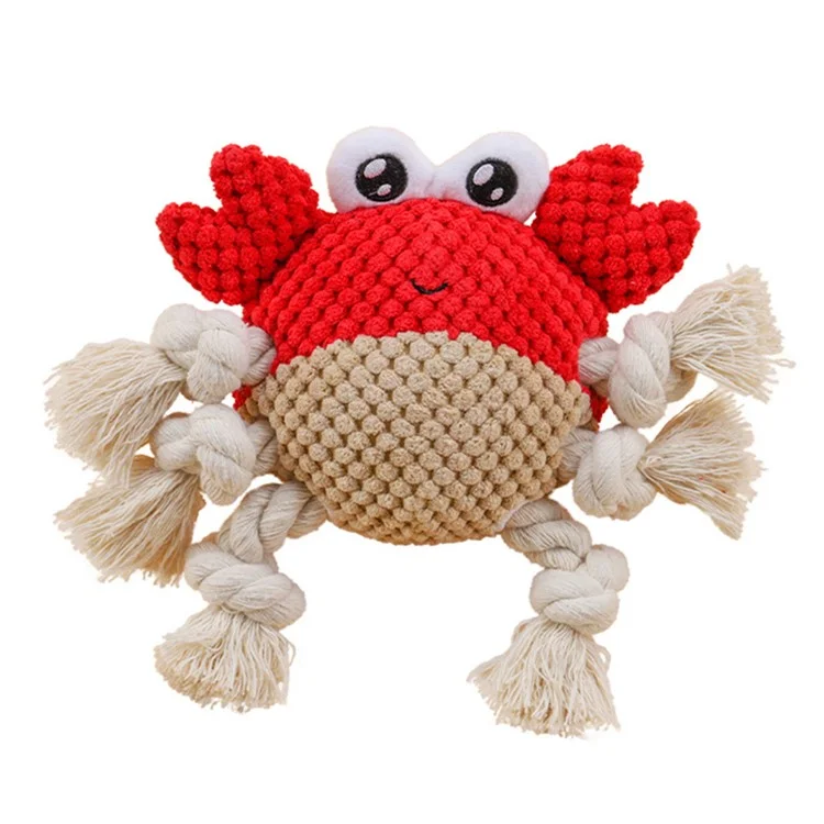 Bite Training Tug Interactive Plush Toy Pet Dog Squeaking Sound Chewing Toy ST  - Crab