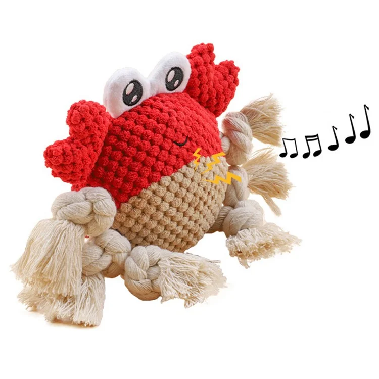 Bite Training Tug Interactive Plush Toy Pet Dog Squeaking Sound Chewing Toy ST  - Crab