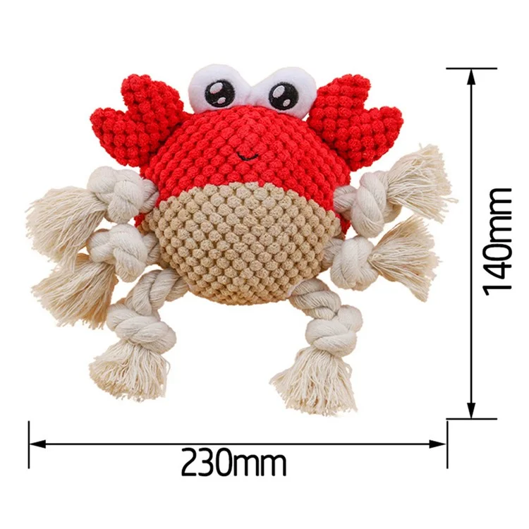 Bite Training Tug Interactive Plush Toy Pet Dog Squeaking Sound Chewing Toy ST  - Crab
