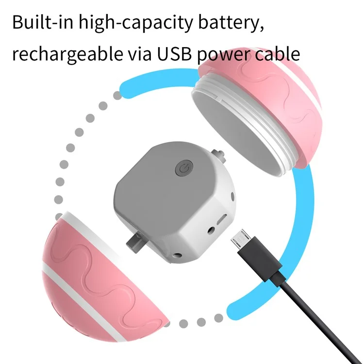 Palla a LED ricaricabile USB per animali domestici Bite Resistant Cat Dog Puppy Wicked Ball - Arancione