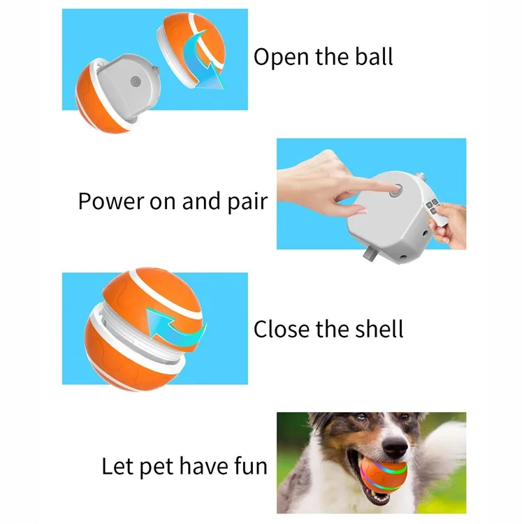 Palla a LED ricaricabile USB per animali domestici Bite Resistant Cat Dog Puppy Wicked Ball - Arancione