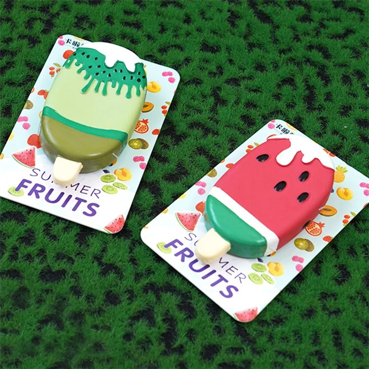 Latex Dog Cleaning Teeth Toy Fruit Ice Cream Shape Squeaker Sound Pet Chewing Toy ST - Watermelon