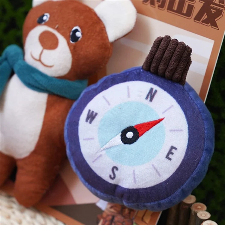 KARA PET 2Pcs / Set Dog Soft Plush Squeaky Sound Puppy Chew Toy Pet Molar Training Toy ST - Lion+Backpack