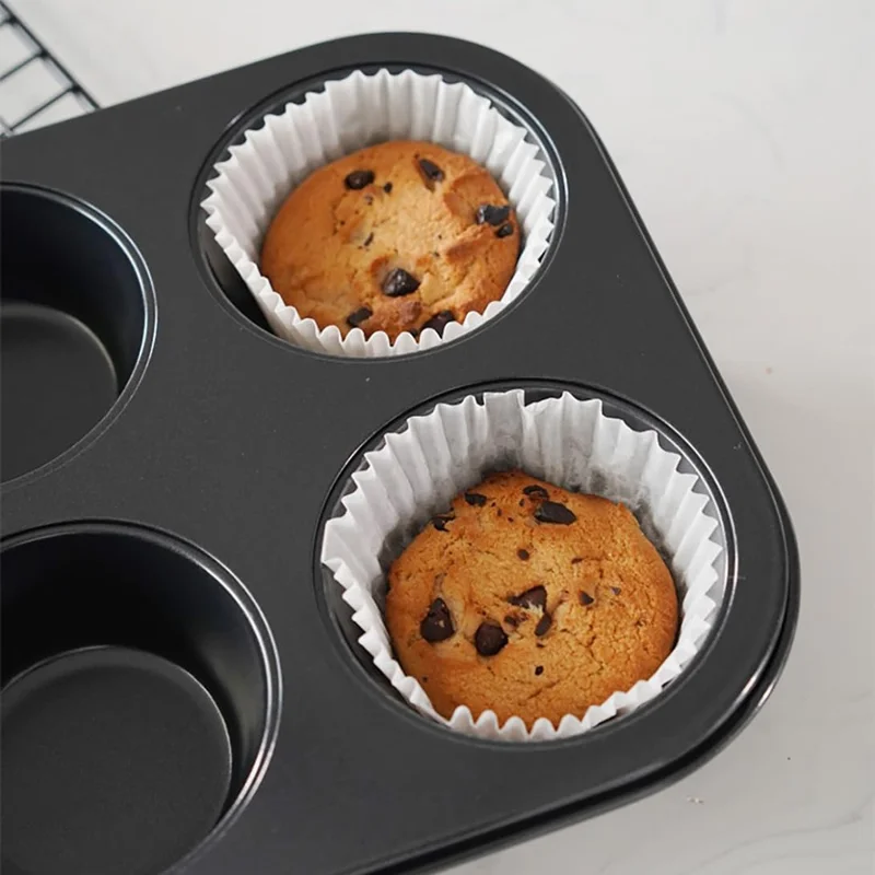 5Pcs Non-Stick Kitchen Bakeware Carbon Steel Baking Pizza Pan Cake Tray Set, Black (No FDA, BPA Free)