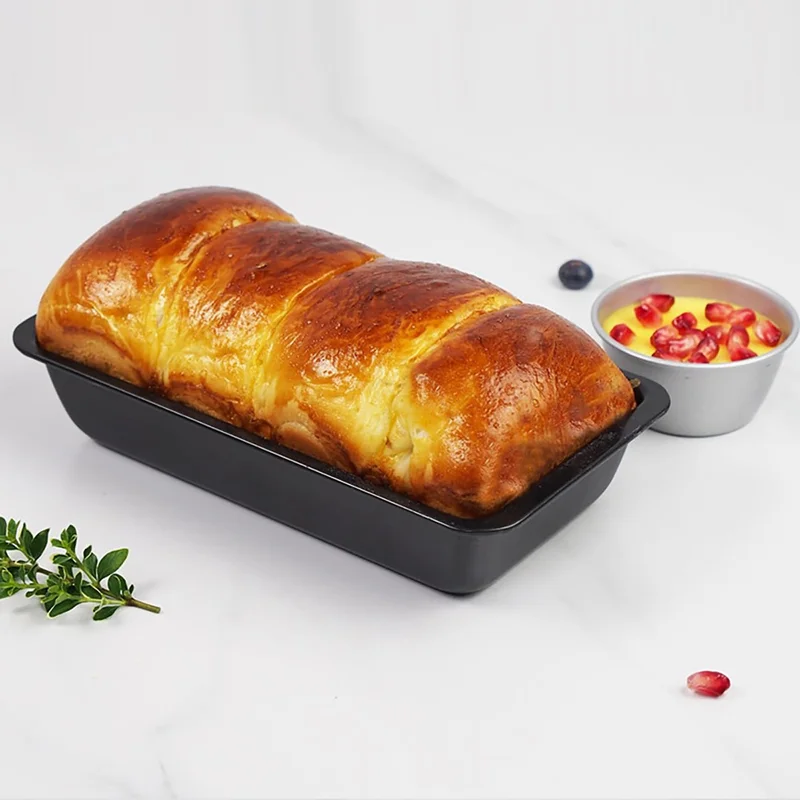 5Pcs Non-Stick Kitchen Bakeware Carbon Steel Baking Pizza Pan Cake Tray Set, Black (No FDA, BPA Free)