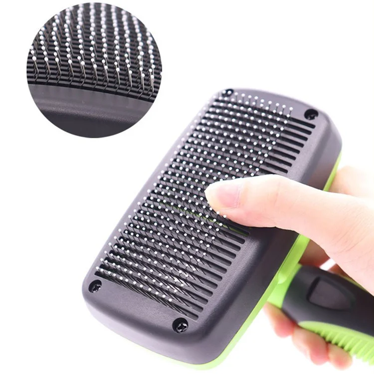 Dog Cat Hair Removal Brush Pet Hair Shedding Grooming Massage Comb, Size L - Purple
