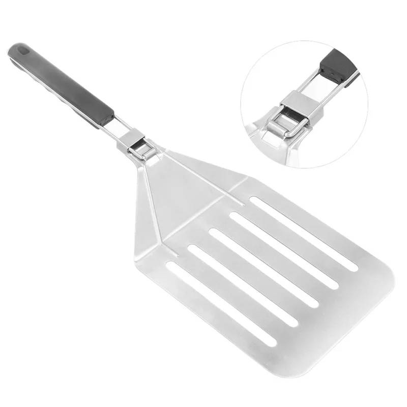 Foldable 430 Stainless Steel Pizza Cake Spatula Pizza Peel Slotted Spatula, Size M (BPA-Free, No FDA Certificate)