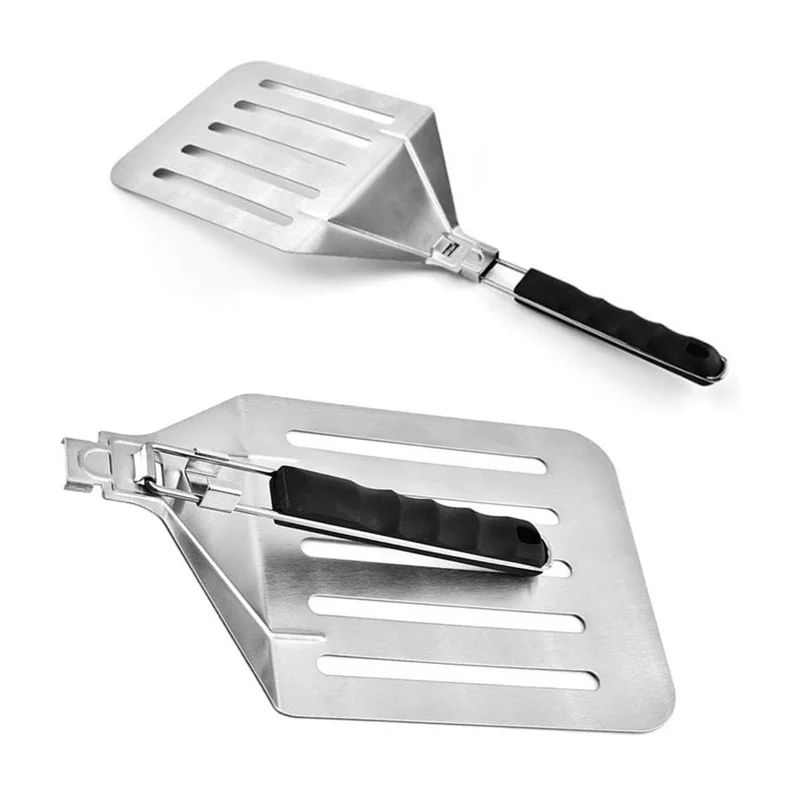Foldable 430 Stainless Steel Pizza Cake Spatula Pizza Peel Slotted Spatula, Size M (BPA-Free, No FDA Certificate)