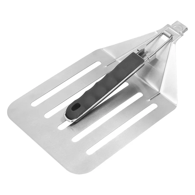 Foldable 430 Stainless Steel Pizza Cake Spatula Pizza Peel Slotted Spatula, Size M (BPA-Free, No FDA Certificate)