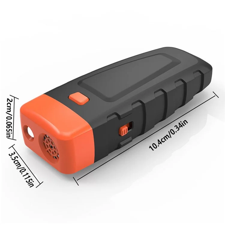 Ultrasonic Anti Barking Dog Trainer Portable Rechargeable LED Flash Pet Training Tool - Black+Orange