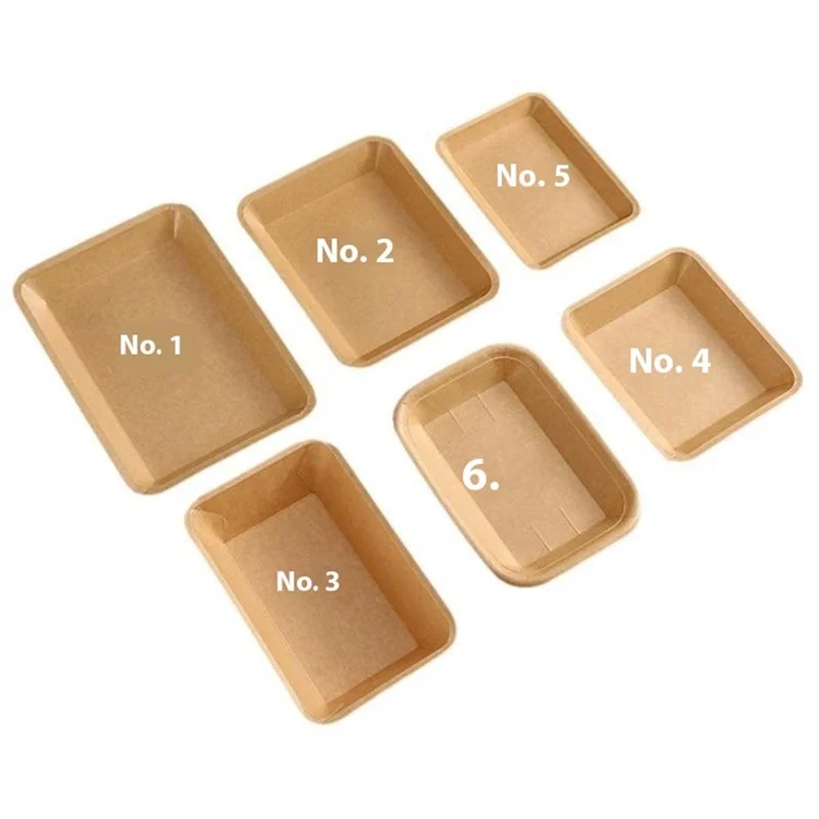 50Pcs 16.5x20.8cm Disposable Kraft Paper Food Trays Barbecue Picnic French Fries Rectangular Plates (BPA Free, FDA Certified)