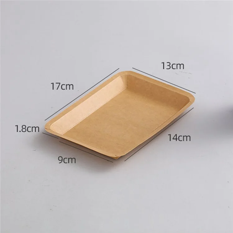 50 Pezzi 13x17cm Vassoi Monouso in Carta Kraft per Cibo, Barbecue, Picnic, Piatti Rettangolari per Patatine Fritte (Privi di BPA, Certificati FDA)