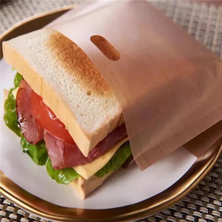 10Pcs 16 x 18cm Reusable Non Stick PTFE Bread Bags for Microwave Oven Toaster (BPA Free, FDA Certified)