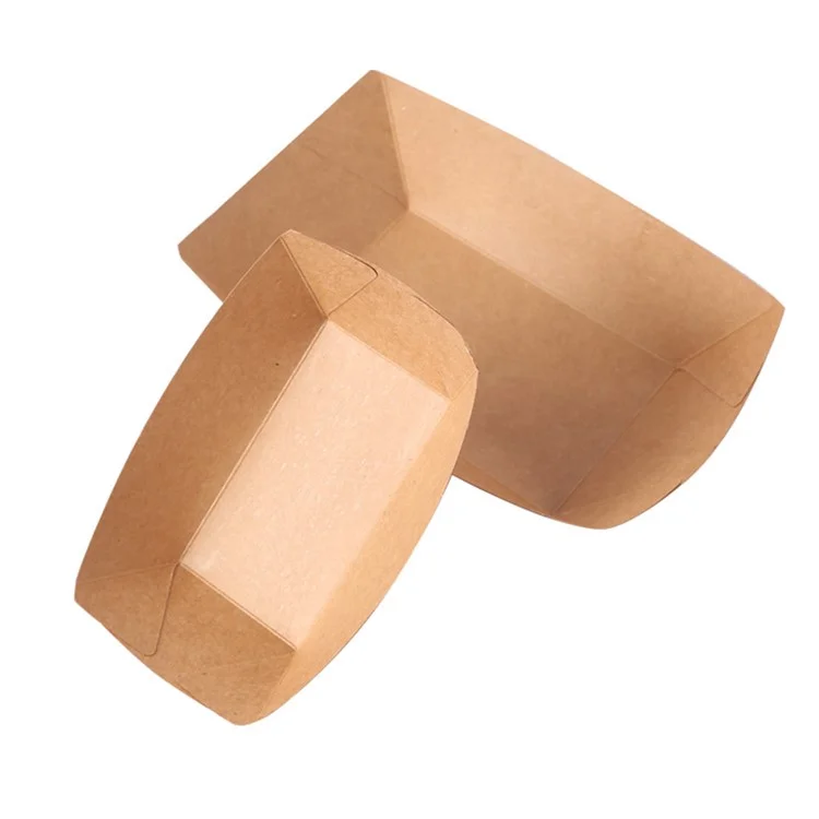 50 Bandejas Desechables de Papel Kraft para Comida, Barbacoa, Fritos y Pollo, Tamaño 3 (Sin BPA, Certificado FDA)