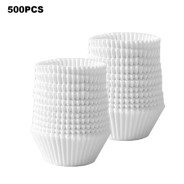 500Pcs Disposable Cake Paper Cups Baking Muffin Liners Food Grade Cupcake Wrapper, Size M (BPA Free, FDA Certified)