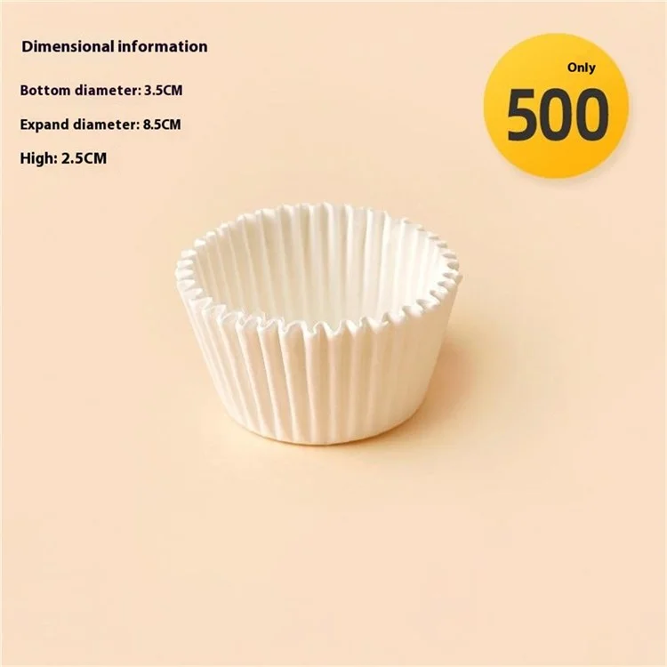 500Pcs Disposable Cake Paper Cups Baking Muffin Liners Food Grade Cupcake Wrapper, Size M (BPA Free, FDA Certified)