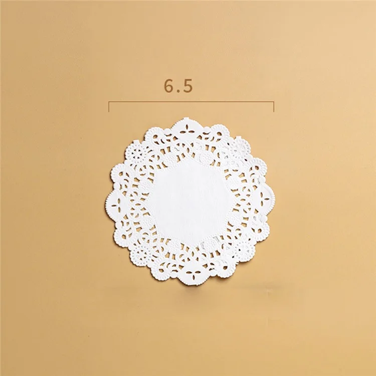 140 Pièces de 16,5 cm Doilies Jetables en Papier Dentelle pour Gâteaux - Fond Floral Rond, Absorbant l'Huile (Sans BPA, Certifié FDA)