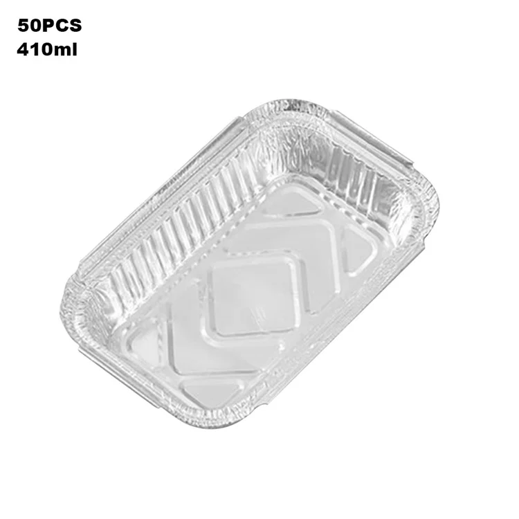 50 Stück Heißluftfritteuse Alufolien-Behälter 410ml Einweg-Backbleche Hitzebeständige Behälter (BPA-frei, FDA-zertifiziert)