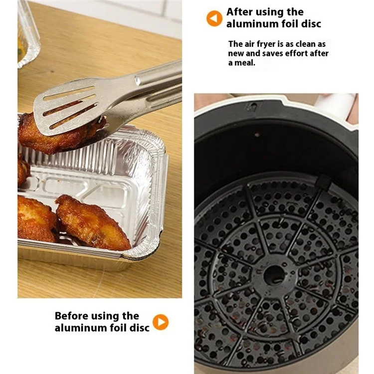 50 Stück Aluminiumfolienschalen für Heißluftfritteusen 600 ml Einweg-Backschalen Hitzebeständige Behälter (BPA-frei, FDA-zertifiziert)