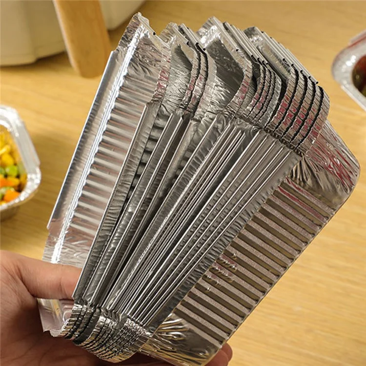 50 Stück Aluminiumfolienschalen für Heißluftfritteusen 600 ml Einweg-Backschalen Hitzebeständige Behälter (BPA-frei, FDA-zertifiziert)