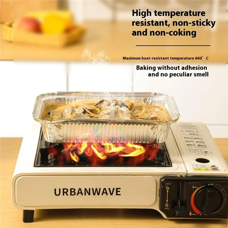 50 Barquettes en aluminium pour friteuse à air 700ml - Plateaux de cuisson jetables résistants à la chaleur (Sans BPA, Certifié FDA)