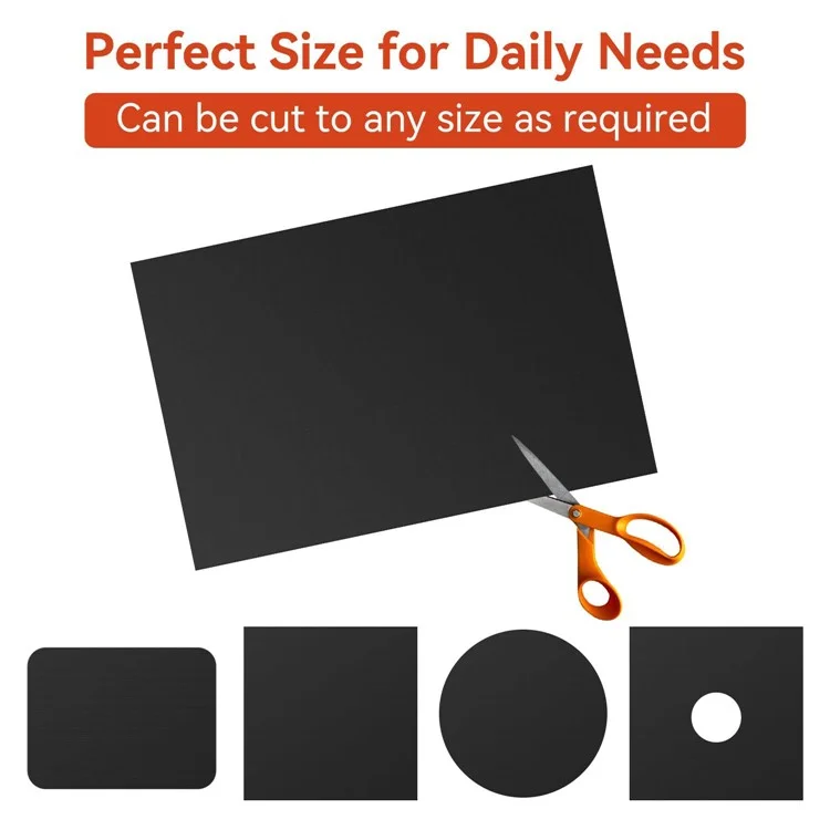 40x33cm 0.2mm Thick Non-Stick High Temperature Microwave Oven Mat Outdoor BBQ Grill Liner Mat (No FDA, BPA-Free) - Black