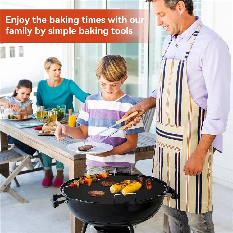 40x33cm 0.2mm Thick Non-Stick High Temperature Microwave Oven Mat Outdoor BBQ Grill Liner Mat (No FDA, BPA-Free) - Black