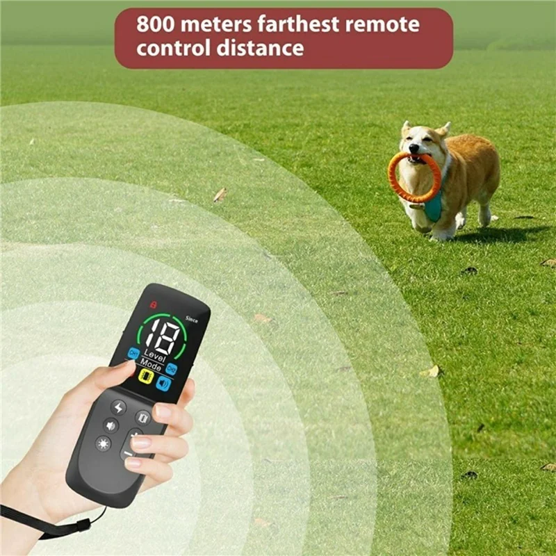 760 LCD Farbdisplay Hundetrainingshalsband mit Fernbedienung, Vibration und Anti-Bell-Funktion, Ohne Schock