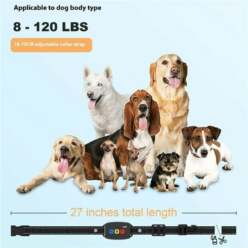 760 LCD Farbdisplay Hundetrainingshalsband mit Fernbedienung, Vibration und Anti-Bell-Funktion, Ohne Schock
