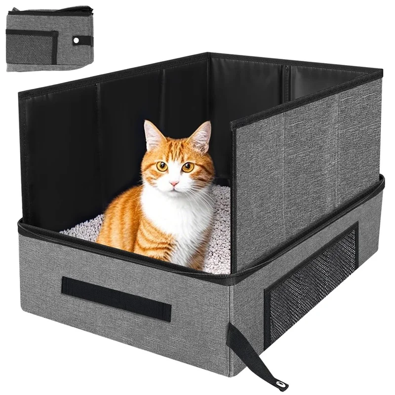 Lettiera per Gatti Pieghevole Impermeabile in Tessuto Oxford 600D - Portatile e da Viaggio per Gatti