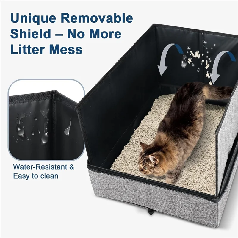 Lettiera per Gatti Pieghevole Impermeabile in Tessuto Oxford 600D - Portatile e da Viaggio per Gatti