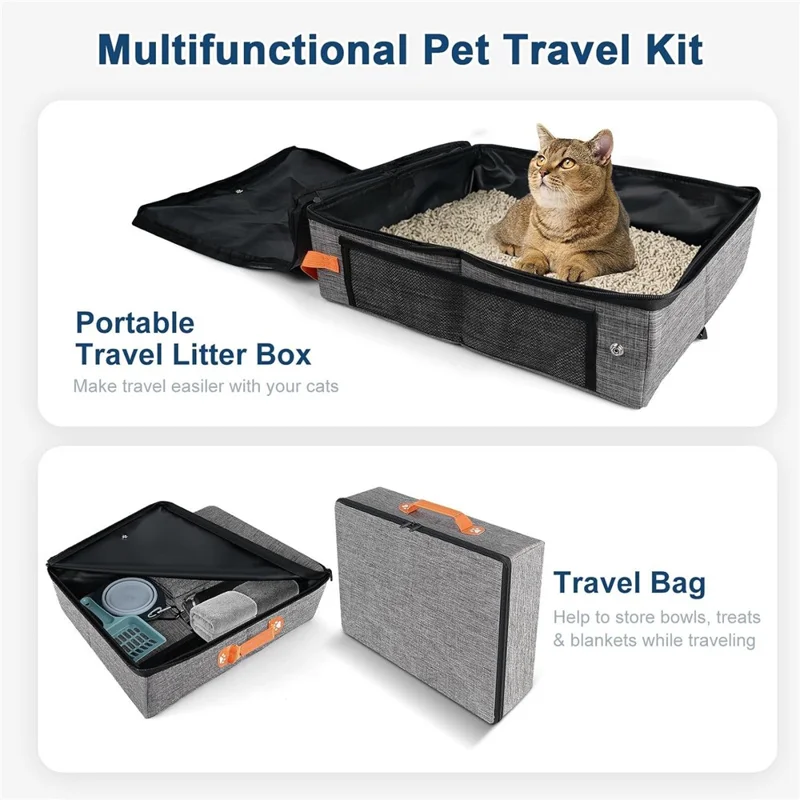 Lettiera per Gatti Pieghevole Impermeabile in Tessuto Oxford 600D - Portatile e da Viaggio per Gatti