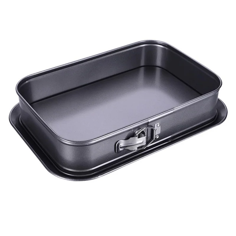 Moule à gâteau carré antiadhésif en acier au carbone avec fond amovible, 40 x 28 x 8 cm (certifié FCM / FDA / LFGB)