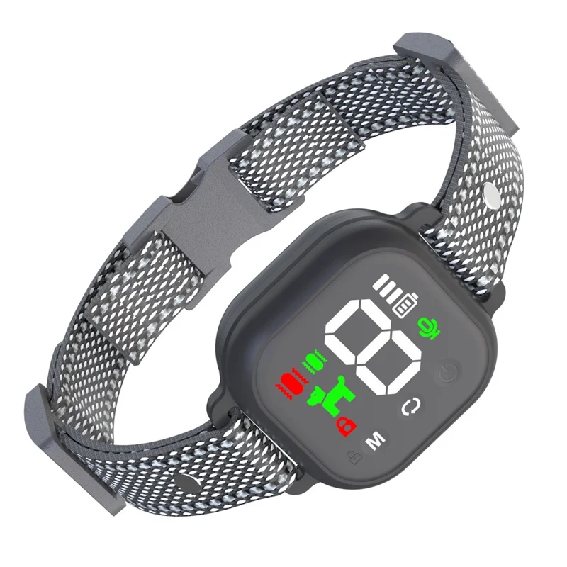 Beep  /  Dual Motor Vibration Touch Screen Anti Barking Dog Collar IP67 Waterproof Bark Stopper, No Shock