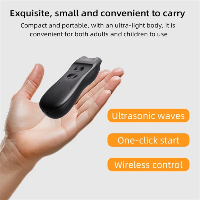 P23 Mini Ultrasonic Anti Barking Device for Dogs Gift Portable Bark Control Dog Training Deterrent - Black