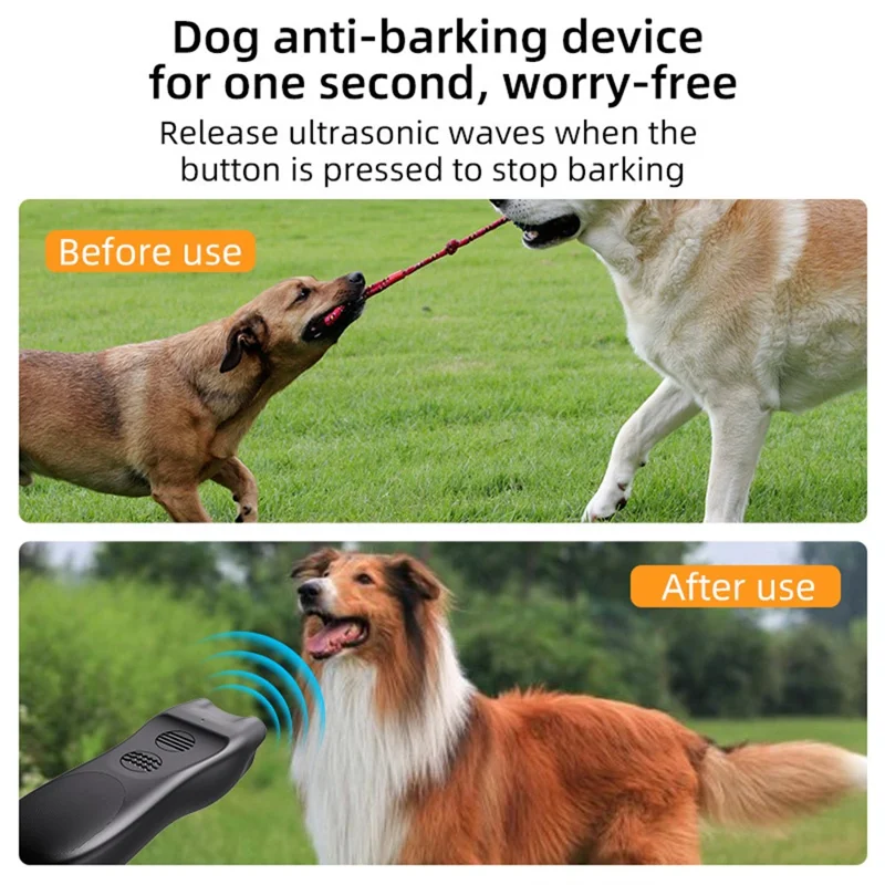 P23 Mini Ultrasonic Anti Barking Device for Dogs Gift Portable Bark Control Dog Training Deterrent - Black