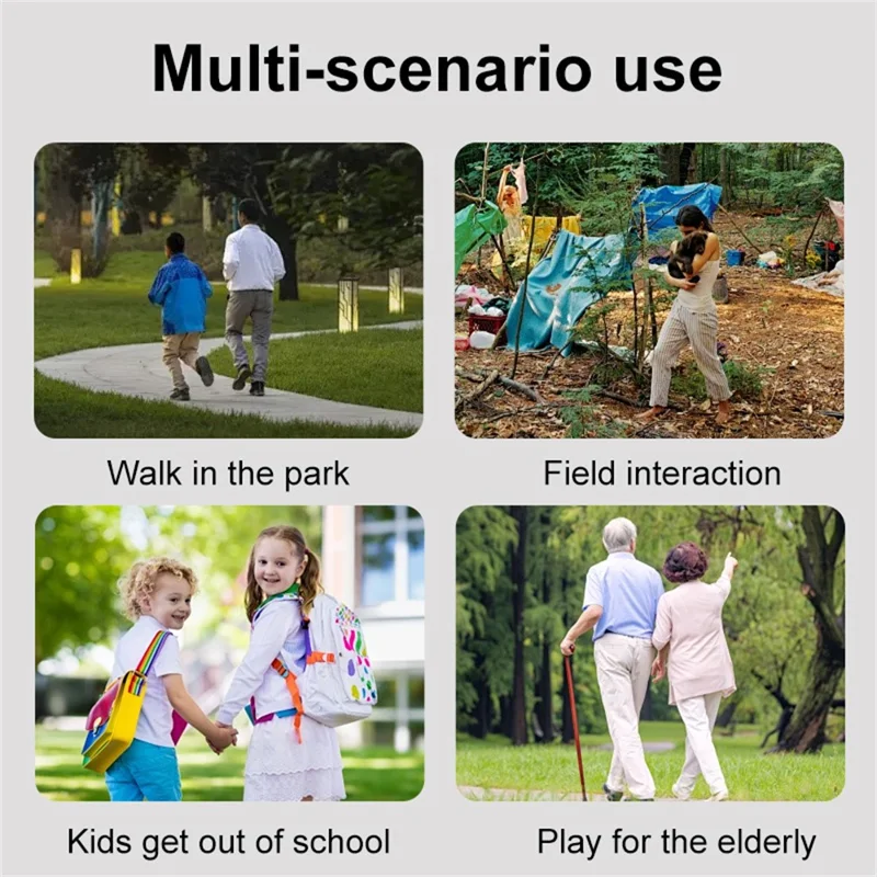 P7 Portable Dual Head Ultrasonic Dog Repellent with LED Light Anti Barking Device Gift for Training - Black